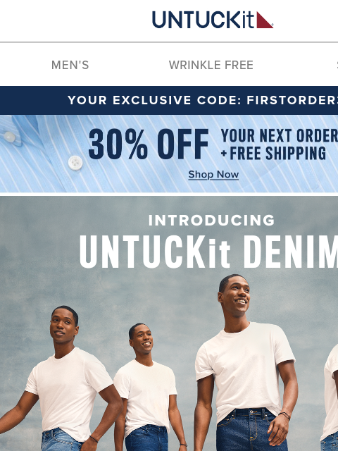 untuckit newsletter: Introducing: UNTUCKit Denim 👖