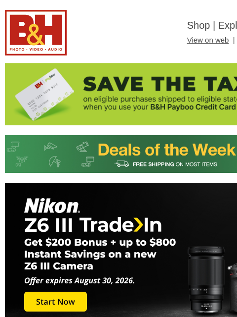 bhphotovideo newsletter: 📢 Save Big Now on Popular Gear!