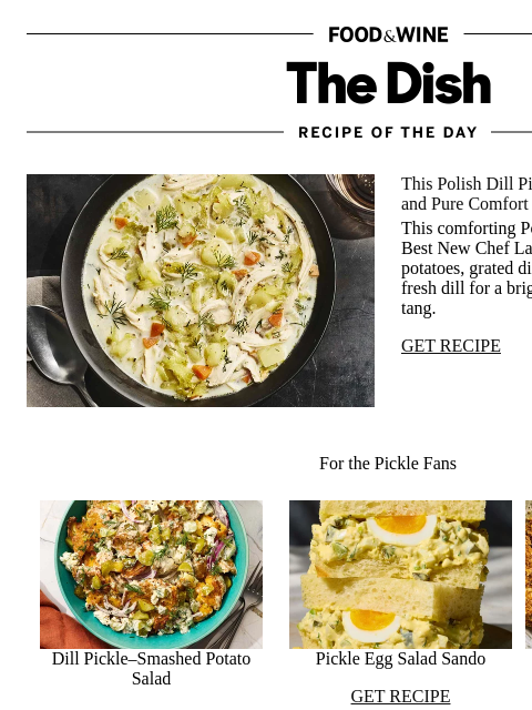 foodandwine newsletter: Polish Dill Pickle Soup