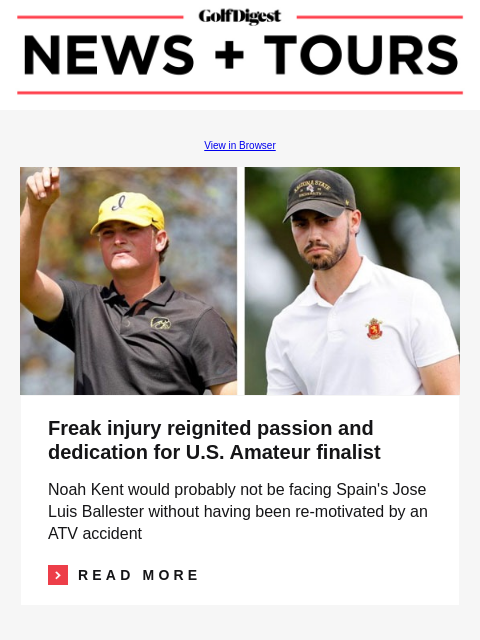 Freak injury reignited passion and dedication for US Amateur finalist GolfDigest View in Browser Freak injury reignited passion and dedication for US Amateur finalist Freak injury reignited passion and