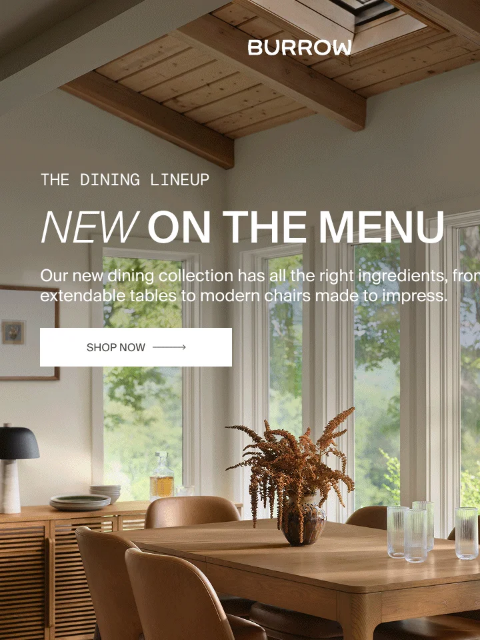 burrow newsletter: Introducing Our New Dining Lineup