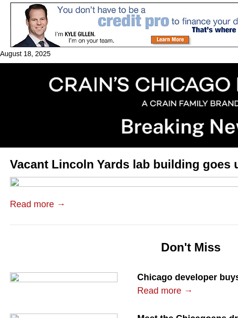 crainalerts newsletter: Sterling Bay selling its only finished Lincoln Yar...