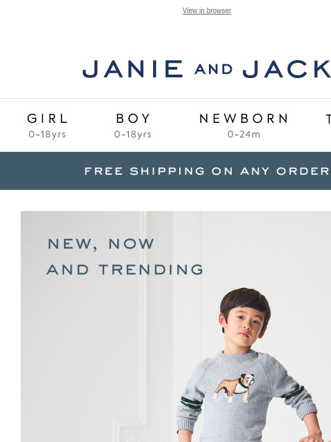janieandjack newsletter: Free shipping + an event you won't want to miss...