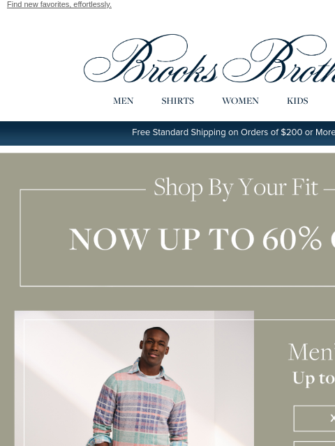 brooksbrothers newsletter: Shop by size: up to 60% off!