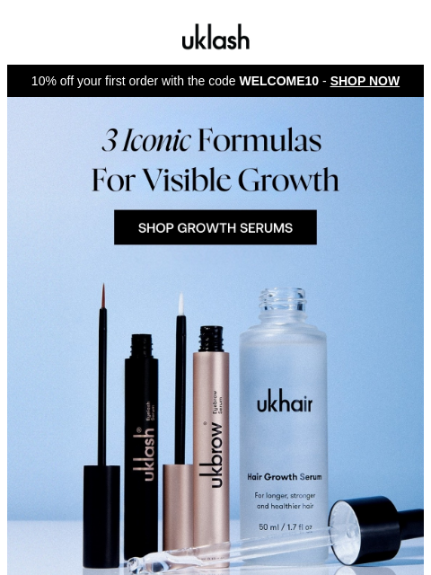 uklash newsletter: Transform your lashes, brows and hair in weeks! 🤩