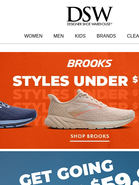 dsw newsletter: These Brooks sneakers are under $100 👀		 
