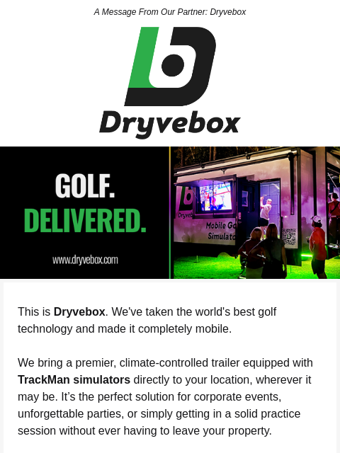 golfdigest newsletter: Bring the Course to Your Curb.