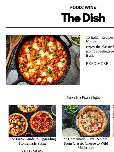 foodandwine newsletter: 15 Italian Recipes That Will Transport You to Napl...