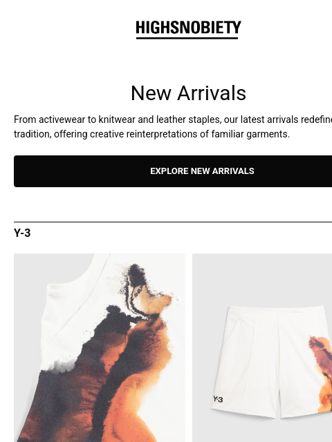 highsnobiety newsletter: New Arrivals: Y-3, Ottolinger, and Entire Studios