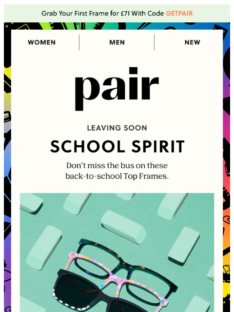 paireyewear newsletter: Leaving Soon: School Spirit