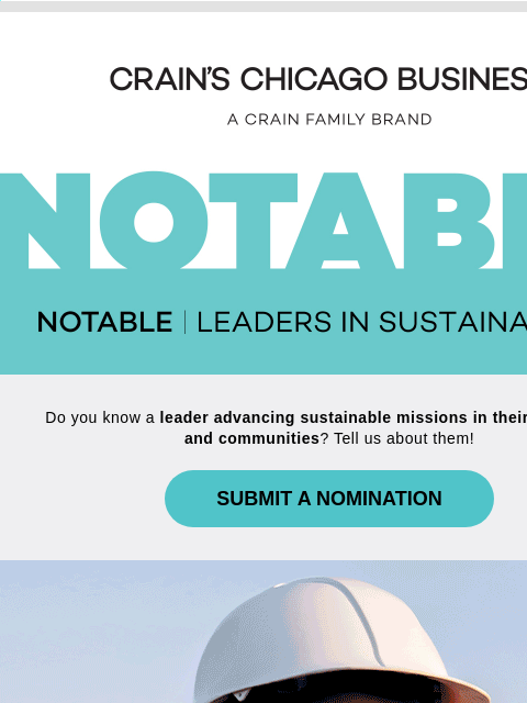 crainalerts newsletter: Recognize Top Leaders in Sustainability