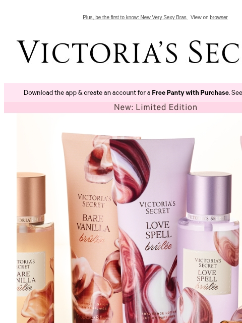 victoriassecret newsletter: NEW Brûlée Mists: Indulge In Sweet Decadence
