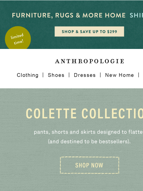 anthropologie newsletter: Colette Collection: Bestselling pants & more