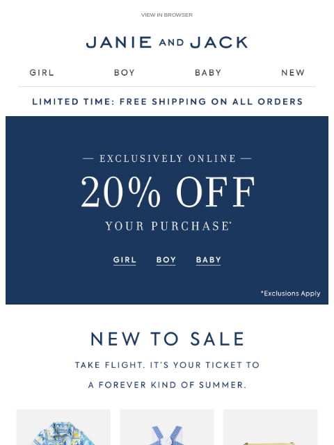 janieandjack newsletter: Tropical prints, lemon details & extra 20% off