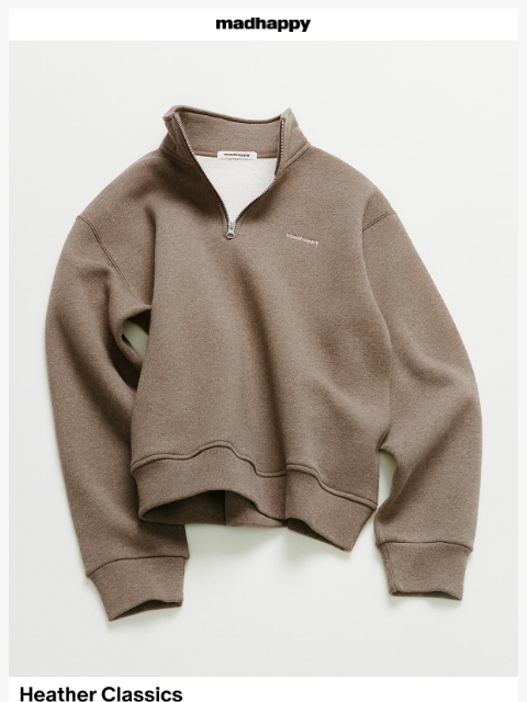 madhappy newsletter: Introducing Our Quarter Zip Mock Neck