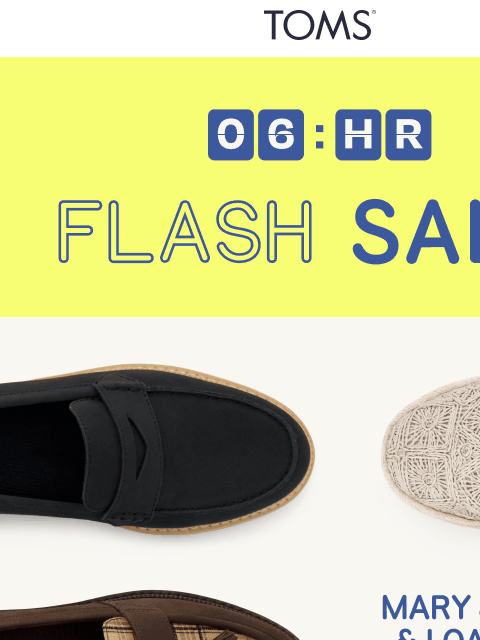 toms newsletter: 6 Hours Left to Score Mary Janes & Loafers