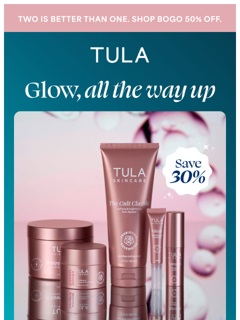 tula newsletter: Save 30% on the ultimate luminous routine 💓🩷💖