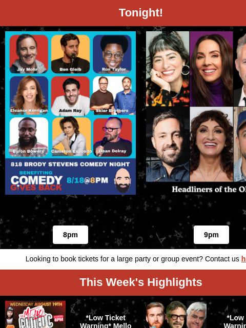 comedystore newsletter: Sebastian Maniscalco, Melissa Villasenor, Tim Dill...