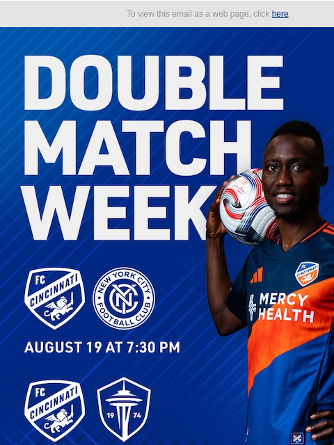 fccincinnati newsletter: Double the matches, double the excitement