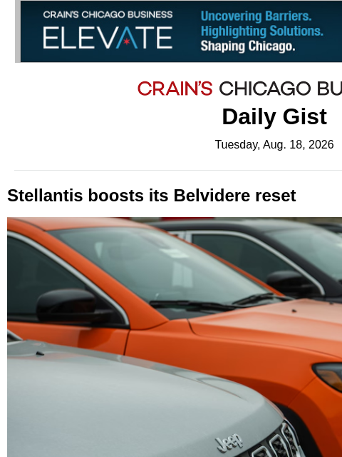 crainalerts newsletter: Stellantis boosts its Belvidere reset