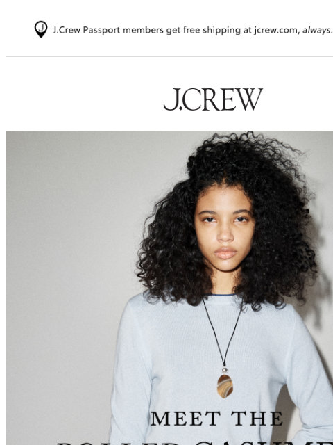 jcrew newsletter: Meet the new rolled cashmere long-sleeve