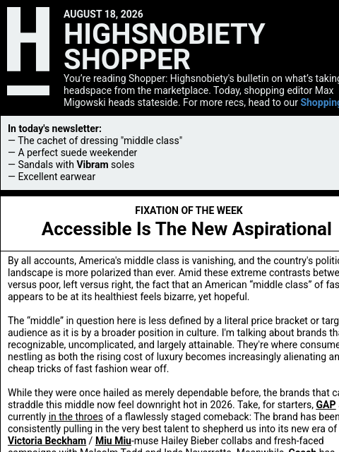 highsnobiety newsletter: America's Mid-Tier Fashion Market Is Thriving