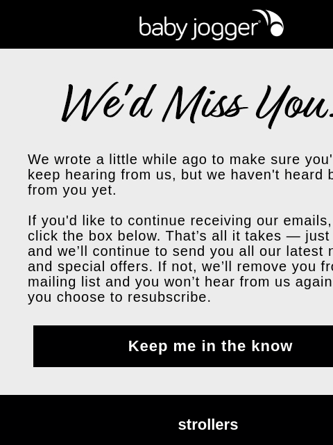 babyjogger newsletter: Please open — it’s important!​​