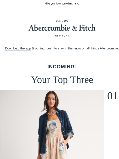 abercrombie newsletter: Here's what to wear this week.