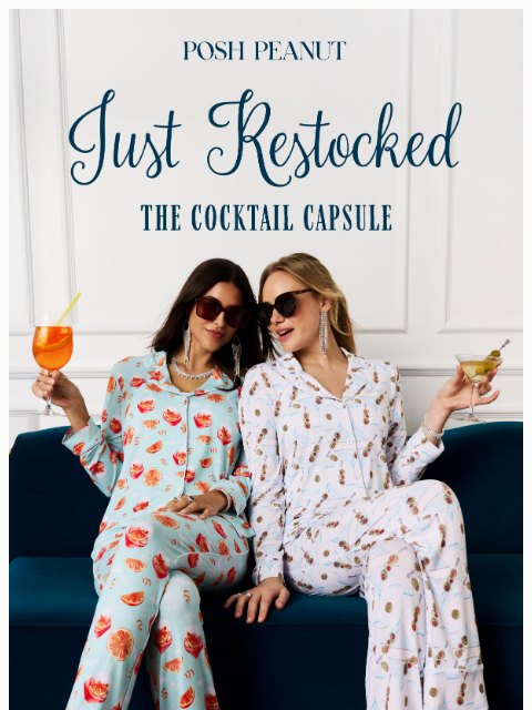 poshpeanut newsletter: 🍊🍸🫒 Cheers to a Restock!