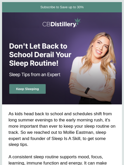 thecbdistillery newsletter: Don't let back to school derail your routine!