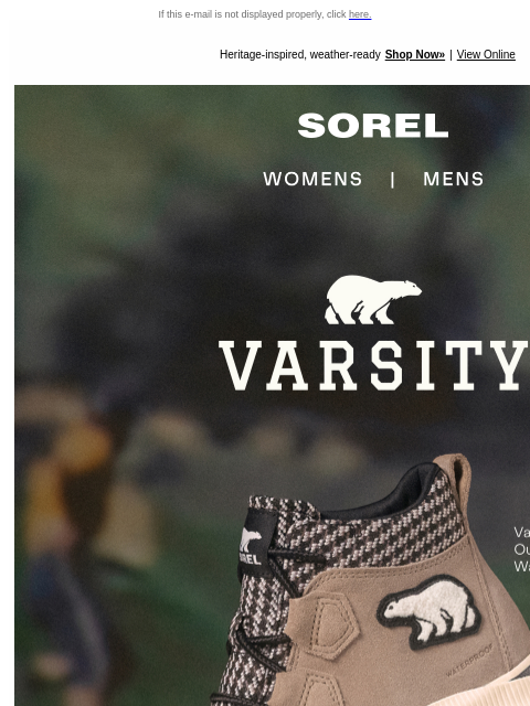 sorel newsletter: The All-New Varsity Boot: Heritage-inspired, weath...