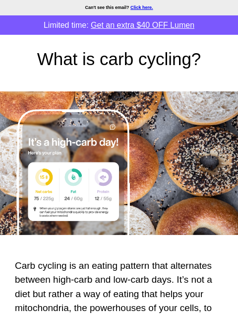 lumen newsletter: What is carb cycling, and how can it boost fat los...