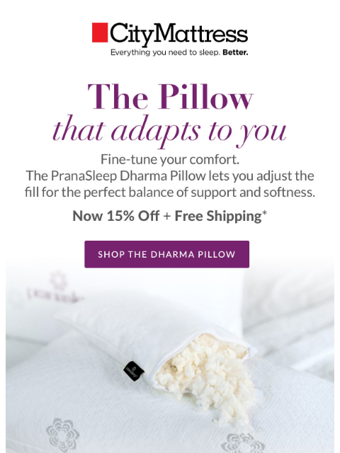 citymattress newsletter: Meet the new PranaSleep Dharma Pillow