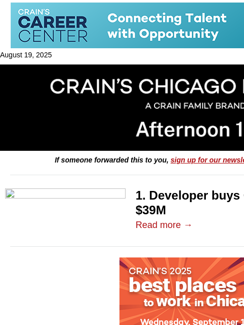 crainalerts newsletter: Gold Coast site sold to developer