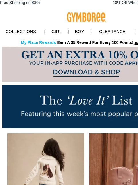 gymboree newsletter: Our top 5 most-shopped styles of the week ⭐