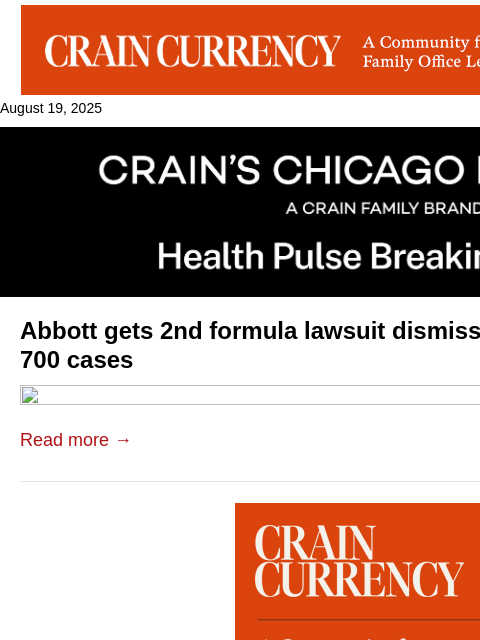 crainalerts newsletter: Another win for Abbott in formula fight