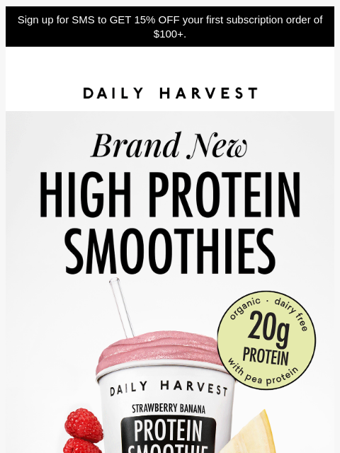 daily-harvest newsletter: Meet your new high protein faves