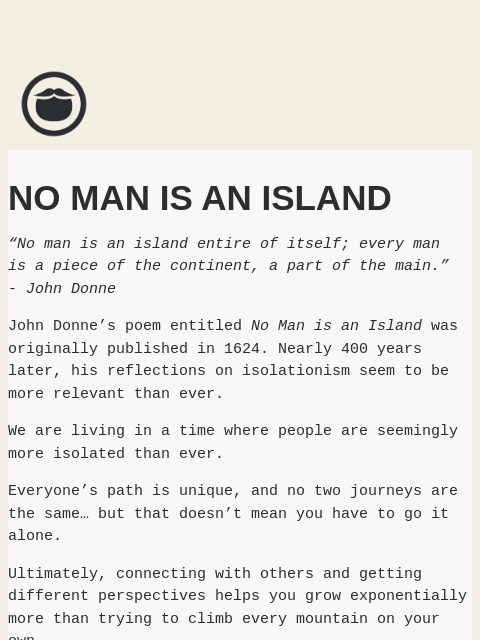 beardbrand newsletter: You don’t have to grow it alone