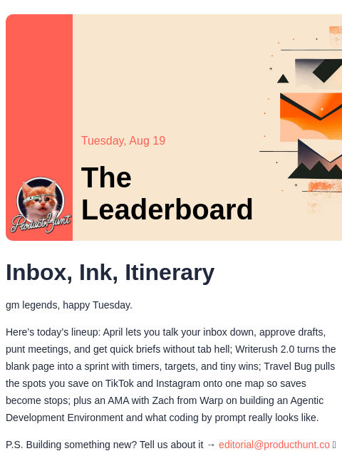 producthunt newsletter: 😸 Is The IDE Dead?