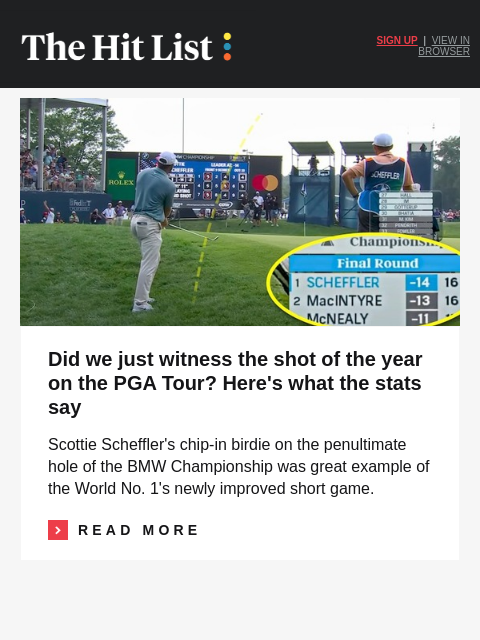 golfdigest newsletter: Did Scottie hit the shot of the year?