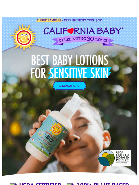 californiababy newsletter: Why Our Lotion Is The #1 Choice For Sensitive Skin