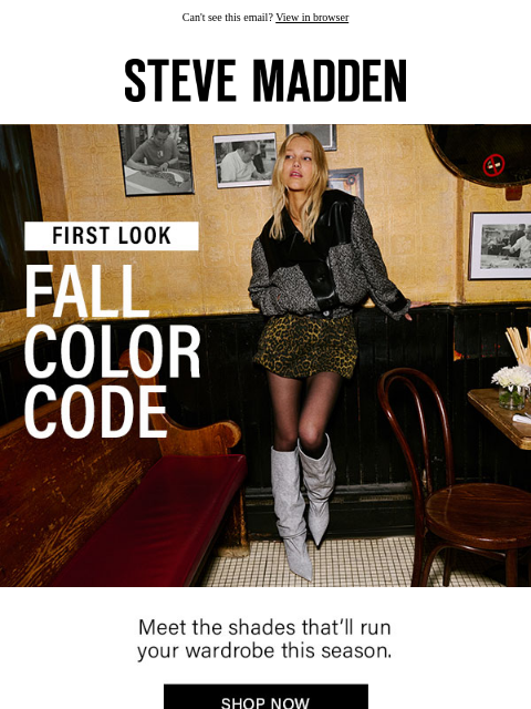 stevemadden newsletter: Cool Colors Only This Fall