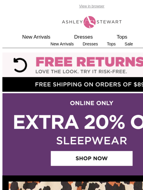 ashleystewart newsletter: Feeling beautiful while you get your beauty rest �...