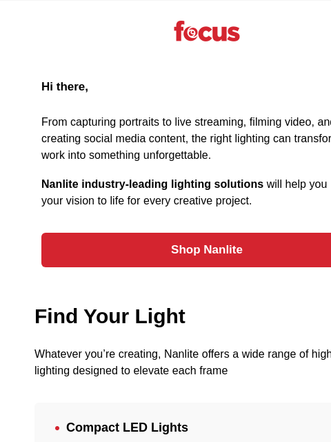focuscamera newsletter: Bring your stories to light