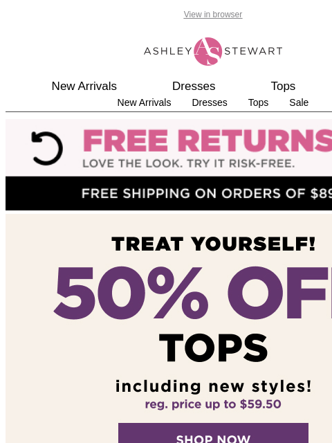 ashleystewart newsletter: Let's take it from the TOP