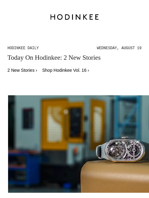 hodinkee newsletter: Hodinkee Daily | 08/19/2026