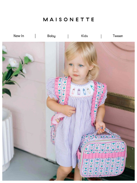 maisonette newsletter: Big Day, Little Backpacks
