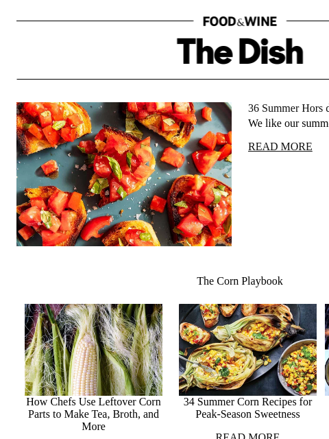 foodandwine newsletter: 36 Summer Hors d'Oeuvres for a Crowd