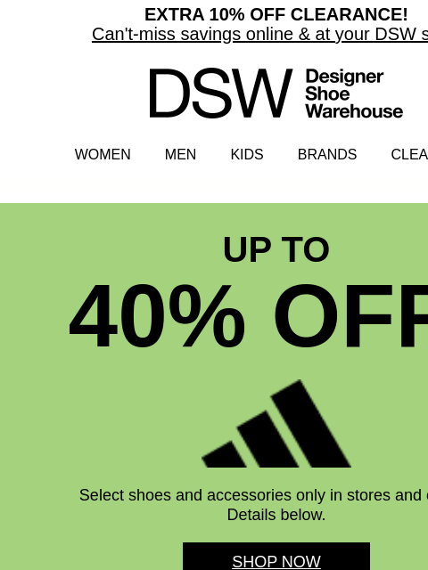 dsw newsletter: Don't miss deals on adidas