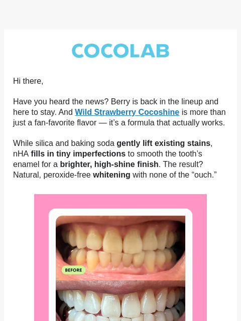 cocolab newsletter: These before & after photos